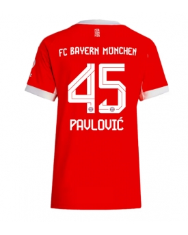 Billige Fotballdrakt Bayern Munich Aleksandar Pavlovic #45 Replika Hjemmedrakt Dame 2025-26 Kortermet Billige Fotballdrakt Bayern Munich Aleksandar Pavlovic #45 Replika Hjemmedrakt Dame 2025-26 Kortermet